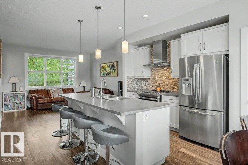 1303 162 Street Sw, Edmonton, AB - Indoor Photo Showing Kitchen With Double Sink With Upgraded Kitchen