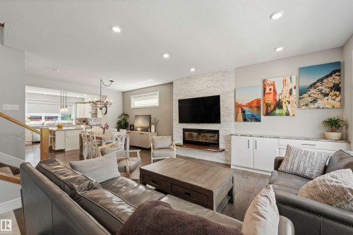 14605 78 Avenue Nw, Edmonton, AB - Indoor Photo Showing Living Room With Fireplace