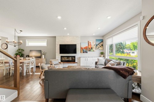 14605 78 Avenue Nw, Edmonton, AB - Indoor Photo Showing Living Room With Fireplace