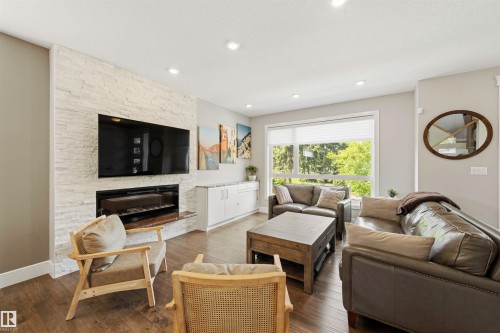 14605 78 Avenue Nw, Edmonton, AB - Indoor Photo Showing Living Room With Fireplace
