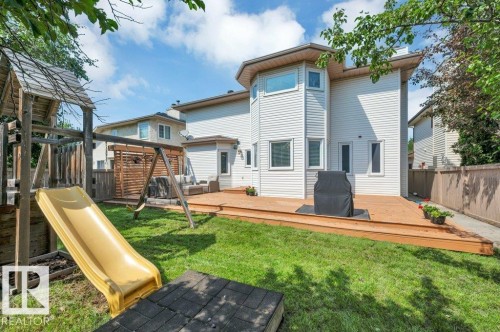 Sunny south facing back yard - 568 Buchanan Road Nw, Edmonton, AB - Outdoor With Deck Patio Veranda