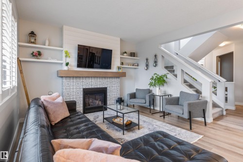 23 Jamison Crescent, St. Albert, AB - Indoor Photo Showing Living Room With Fireplace