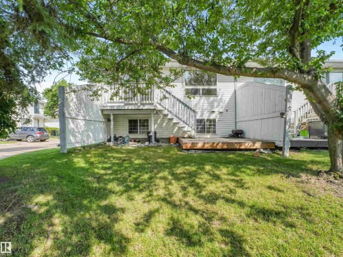 Expansive green lawn with mature tree providing shade - #2 3311 58 St Nw, Edmonton, AB - Outdoor