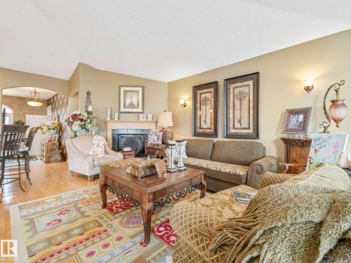 51 Kendall Crescent, St. Albert, AB - Indoor Photo Showing Living Room With Fireplace