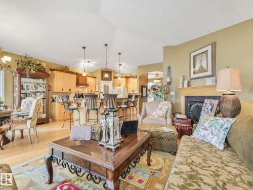 51 Kendall Crescent, St. Albert, AB - Indoor Photo Showing Living Room With Fireplace