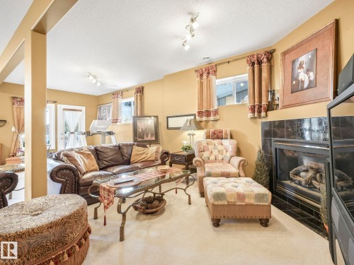 51 Kendall Crescent, St. Albert, AB - Indoor Photo Showing Living Room With Fireplace