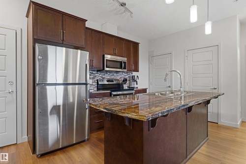 #120 320 Ambleside Link Li Sw, Edmonton, AB - Indoor Photo Showing Kitchen With Double Sink With Upgraded Kitchen