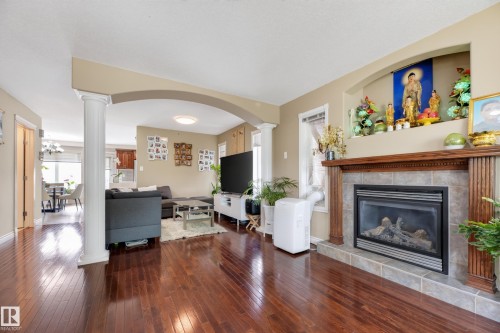 6514 106 Street Nw, Edmonton, AB - Indoor Photo Showing Living Room With Fireplace