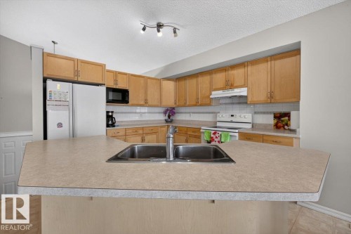 2918 33 Street Nw, Edmonton, AB - Indoor Photo Showing Kitchen With Double Sink