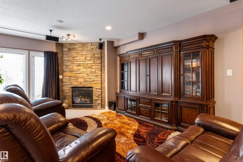 #38 1225 Wanyandi Rd Nw, Edmonton, AB - Indoor Photo Showing Living Room With Fireplace
