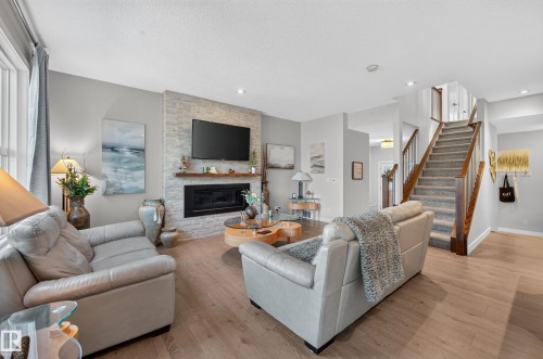 14 Sunbury Place, Sherwood Park, AB - Indoor Photo Showing Living Room With Fireplace