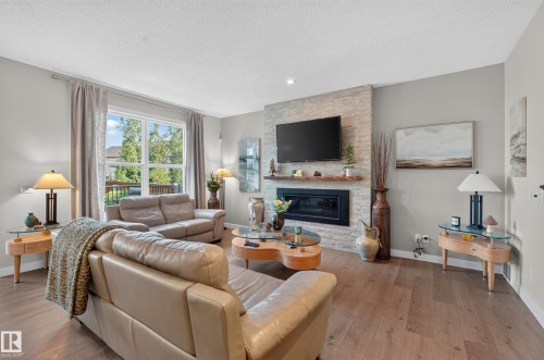 14 Sunbury Place, Sherwood Park, AB - Indoor Photo Showing Living Room With Fireplace