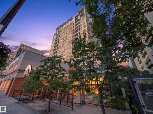 Modern high-rise building featuring numerous windows and a contemporary facade - #1208 9939 109 St Nw, Edmonton, AB - Outdoor