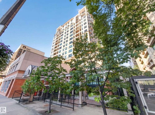 Modern high-rise building featuring a light-toned facade and multiple balconies - #1208 9939 109 St Nw, Edmonton, AB - Outdoor