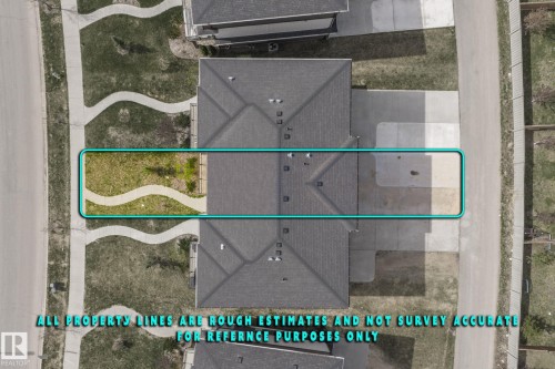 Aerial Property Overview. Illustrating an estimated property line for reference purposes - 8282 Chappelle Way Sw, Edmonton, AB - Other