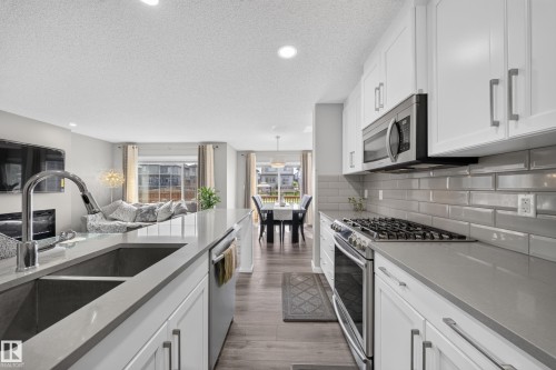 2366 Wonnacott Crescent Sw, Edmonton, AB - Indoor Photo Showing Kitchen With Double Sink With Upgraded Kitchen