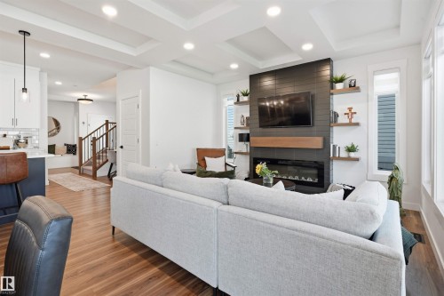4618 170A Avenue Nw, Edmonton, AB - Indoor Photo Showing Living Room With Fireplace