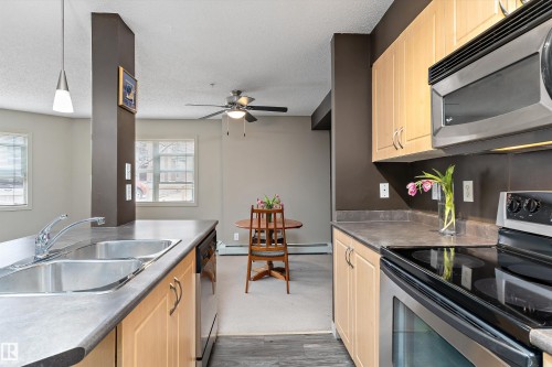 #111 11445 Ellerslie Rd Sw, Edmonton, AB - Indoor Photo Showing Kitchen With Double Sink