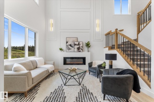 12 Cobblestone Gate, Spruce Grove, AB - Indoor With Fireplace