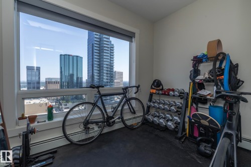 Floor-to-ceiling window offering cityscape scenery - #2402 10410 102 Av Nw, Edmonton, AB - Indoor