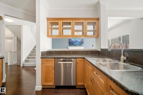 8385 Shaske Crescent Nw, Edmonton, AB - Indoor Photo Showing Kitchen With Double Sink