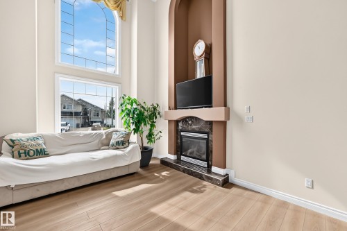 16619 72 Street Nw, Edmonton, AB - Indoor Photo Showing Living Room With Fireplace