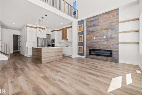 21 Sorel Avenue, Beaumont, AB - Indoor With Fireplace