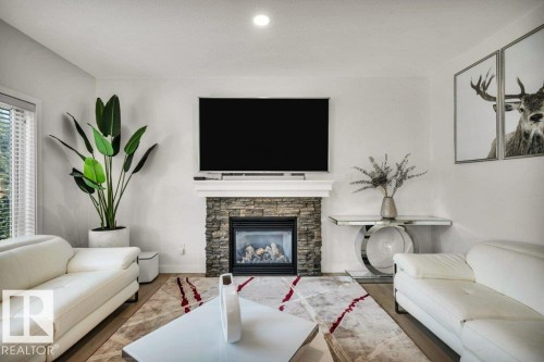76 Everitt Drive, St. Albert, AB - Indoor Photo Showing Living Room With Fireplace