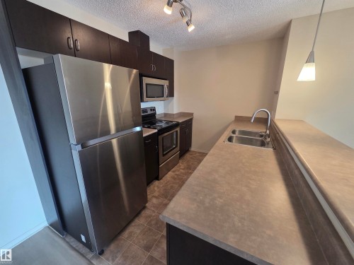 #223 1180 Hyndman Rd Nw, Edmonton, AB - Indoor Photo Showing Kitchen With Double Sink