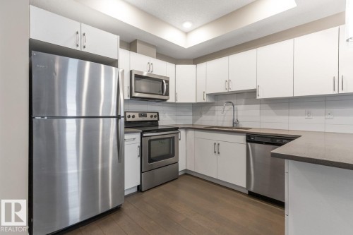 Kitchen With Lots of Cupboards. - #203 10006 83 Av Nw, Edmonton, AB - Indoor Photo Showing Kitchen With Stainless Steel Kitchen With Upgraded Kitchen