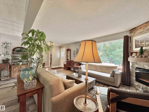 119 Garland Crescent, Sherwood Park, AB - Indoor Photo Showing Living Room With Fireplace