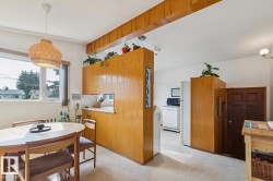 Defined dining area with a woven pendant light fixture - 