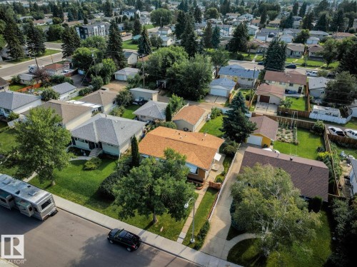 Residential neighborhood featuring mature trees and established properties - 12835 91 Street Nw, Edmonton, AB - Outdoor With View