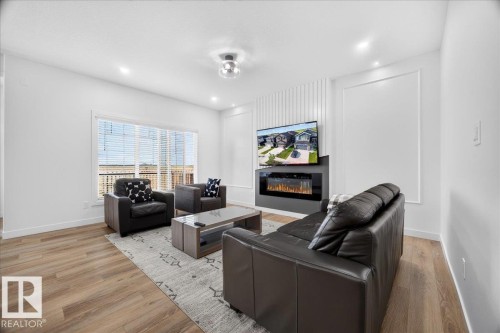 52 Edgefield Way, St. Albert, AB - Indoor Photo Showing Living Room With Fireplace
