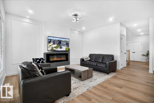 52 Edgefield Way, St. Albert, AB - Indoor Photo Showing Living Room With Fireplace