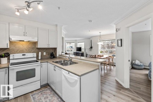 #206 9938 104 St Nw, Edmonton, AB - Indoor Photo Showing Kitchen With Double Sink