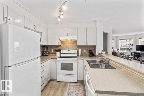 #206 9938 104 St Nw, Edmonton, AB - Indoor Photo Showing Kitchen With Double Sink