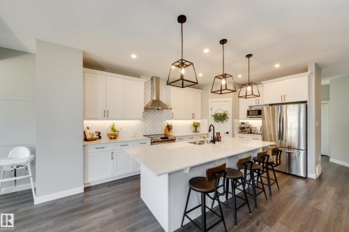 25 Daly Place, Fort Saskatchewan, AB - Indoor Photo Showing Kitchen With Double Sink With Upgraded Kitchen
