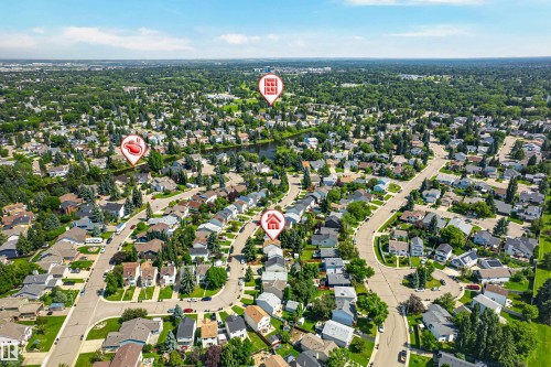 Expansive residential neighborhood featuring mature trees and curvilinear street design - 281 Vantage Lane, Sherwood Park, AB - Outdoor With View