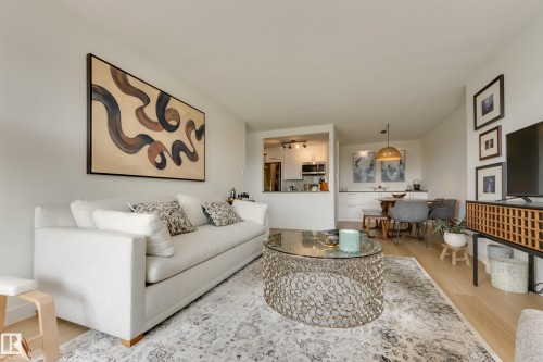 #502 9835 113 St Nw, Edmonton, AB - Indoor Photo Showing Living Room