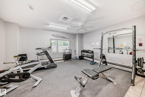 #1601 9909 110 St Nw, Edmonton, AB - Indoor Photo Showing Gym Room
