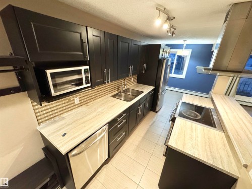 #18 10616 123 St Nw, Edmonton, AB - Indoor Photo Showing Kitchen With Double Sink