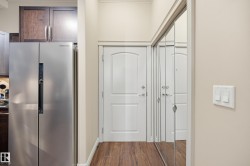 Entry area with wood-finish flooring - 