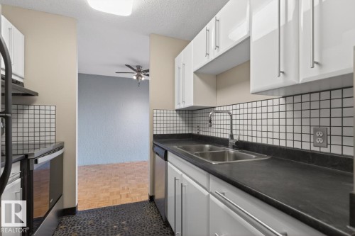 #605 11307 99 Av Nw, Edmonton, AB - Indoor Photo Showing Kitchen With Double Sink