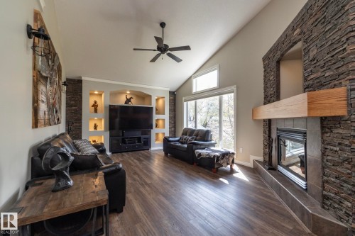 10416 148 Street Nw, Edmonton, AB - Indoor Photo Showing Living Room With Fireplace