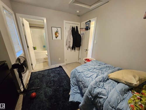 Room featuring light gray walls, carpeted flooring, and white trim - 13309 104 Street Nw, Edmonton, AB - Indoor Photo Showing Bedroom