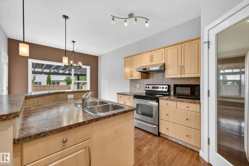1605 Hodgson Court Nw, Edmonton, AB - Indoor Photo Showing Kitchen With Double Sink