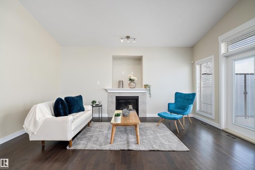 3090 Cameron Heights Way Nw, Edmonton, AB - Indoor Photo Showing Living Room With Fireplace