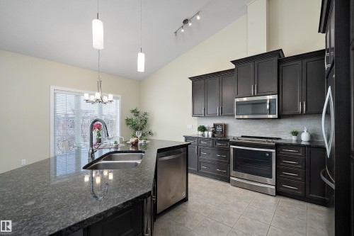 3090 Cameron Heights Way Nw, Edmonton, AB - Indoor Photo Showing Kitchen With Double Sink With Upgraded Kitchen