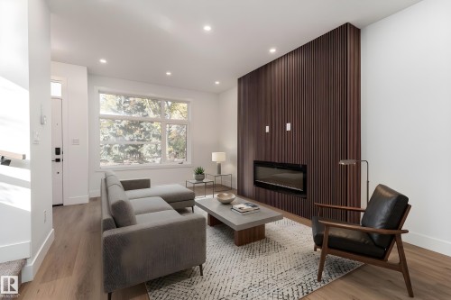 12031 124 Street Nw, Edmonton, AB - Indoor Photo Showing Living Room With Fireplace